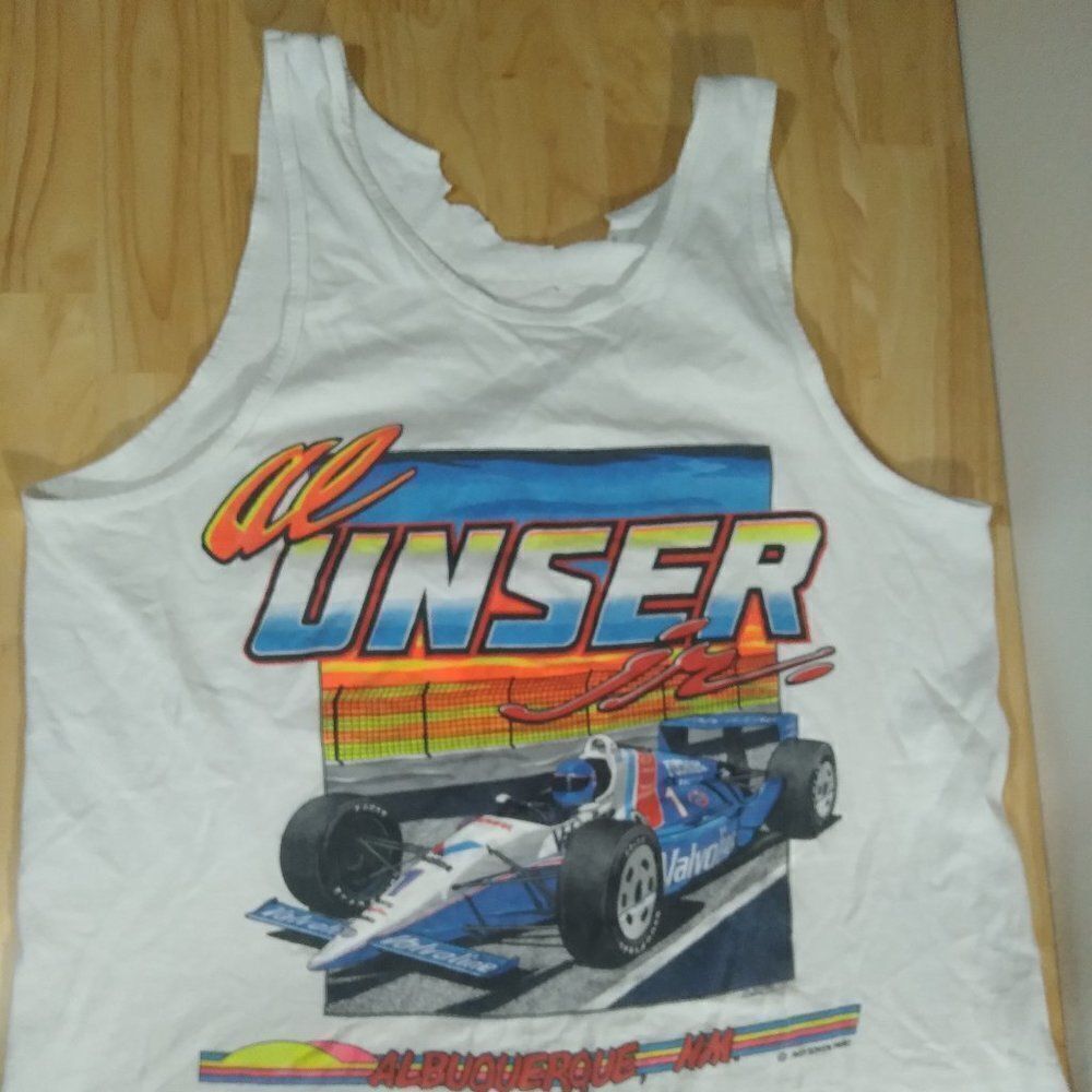 Vintage Al Unser Jr. Indy Car World Series Champion 1990 Tank Top